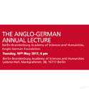 The Anglo-German Annual Lecture 2017